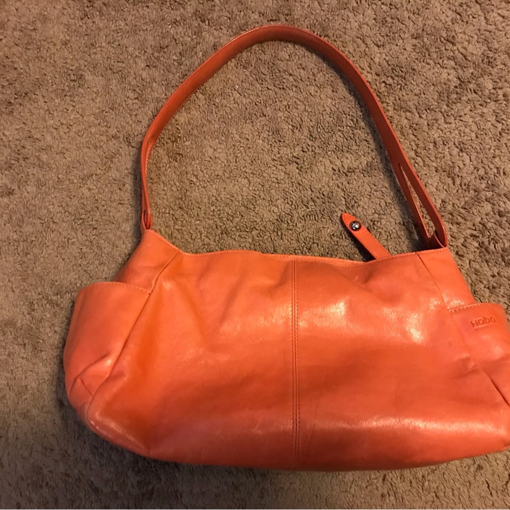 Hobo International Orange Leather Shoulder Bag